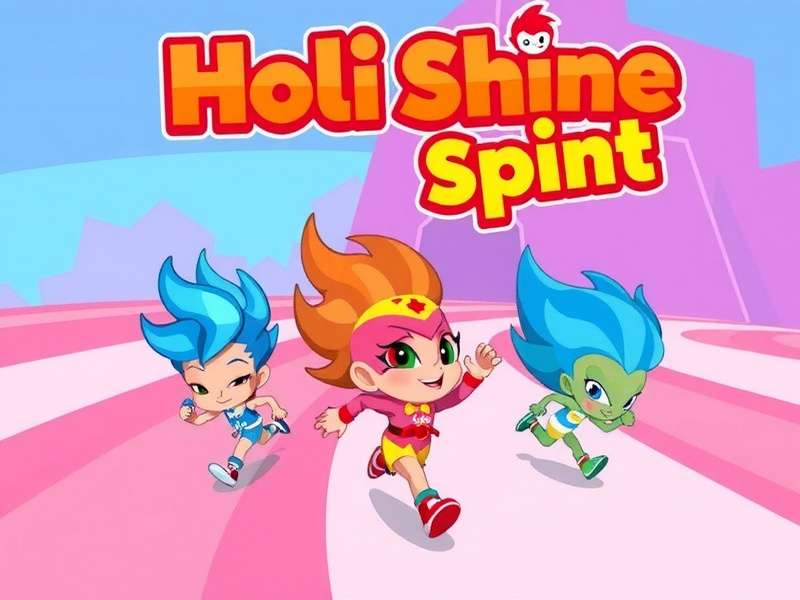 Colorful gameplay of Holi Shine Sprint Holi Shine Sprint game screenshot showing colorful characters running
